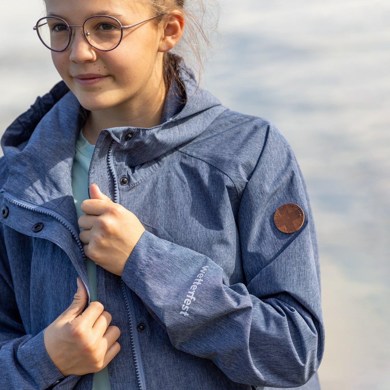 Kinder Travelcoat Regenmantel dress blue mélange