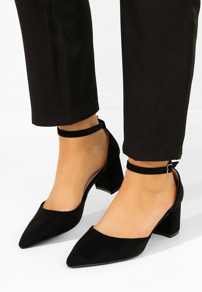 Chaussures à talon épais noirs Elrosa