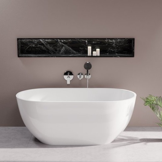 Polysan Reduta vrijstaand bad wit gegoten marmer 150x75cm