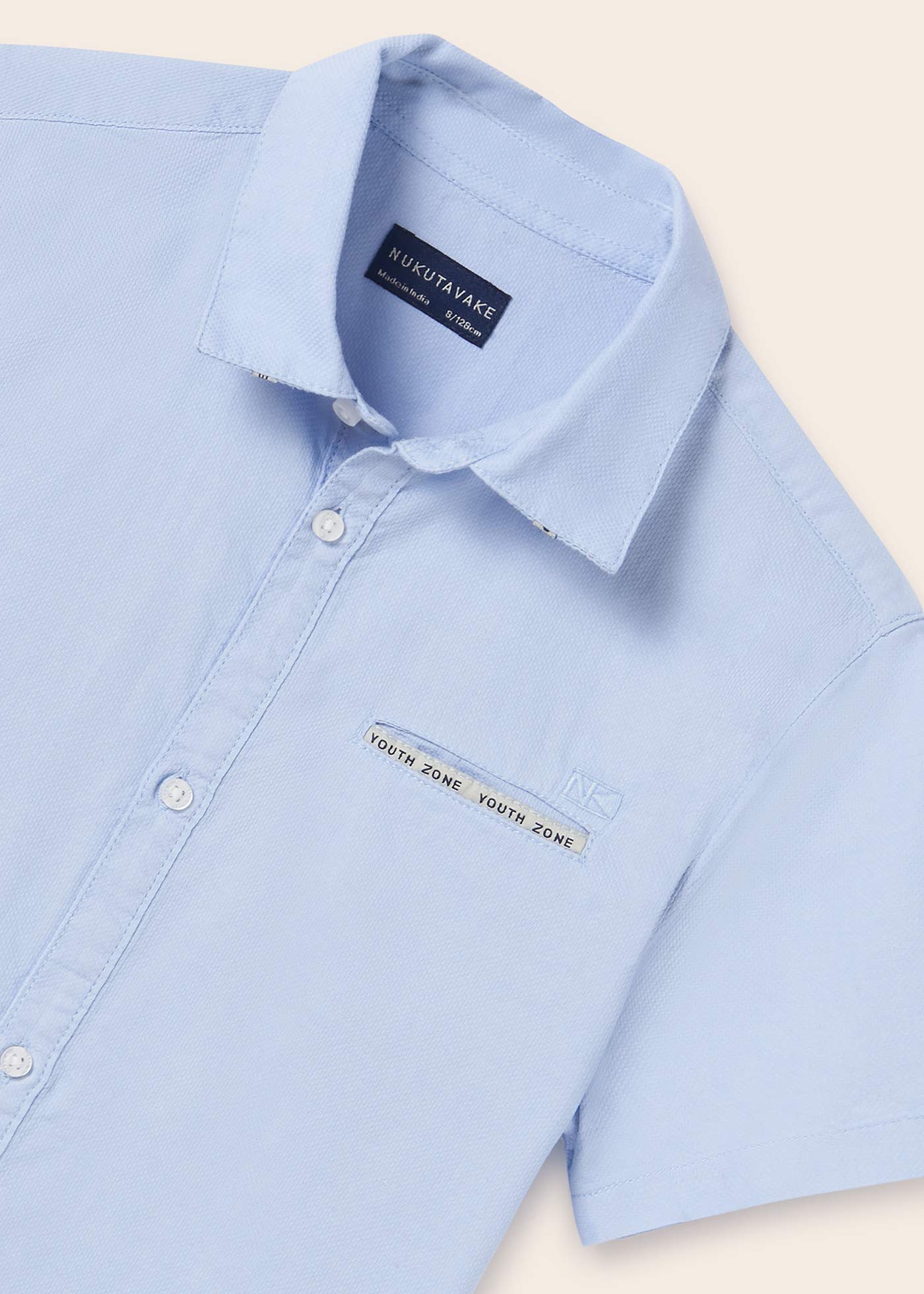 Camisa de manga curta em algodão sustentável para meninos