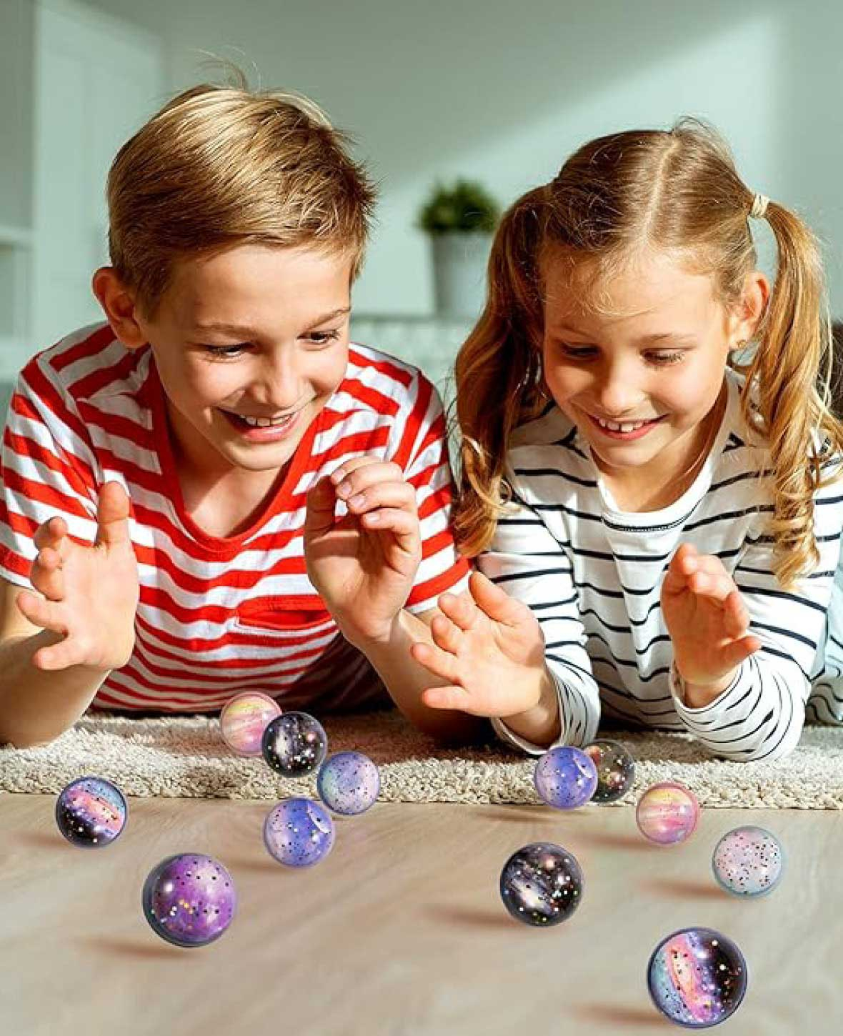 (20er Set) Ø32mm Gummi Ball Bouncing Hüpfball Spielzeug Mitgebsel Flummi - Weltraum