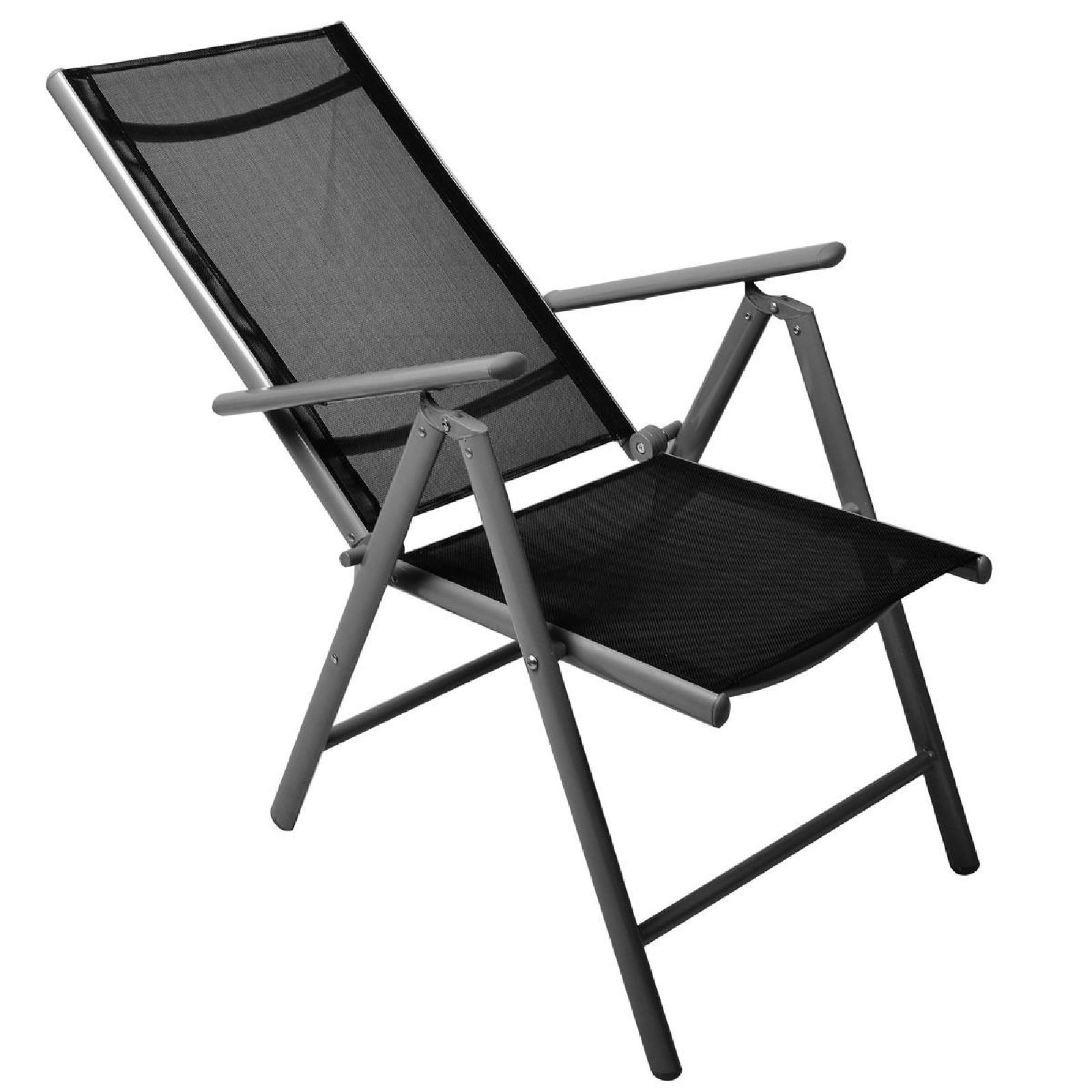 VCM 2er Set Klappstuhl schwarz Klappsessel Gartenstuhl Campingstuhl Liegestuhl