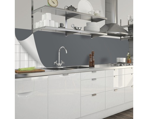 Keukenachterwand mySpotti Splash Telegrey effen kleur 2800 x 600 mm SP-F2-1413
