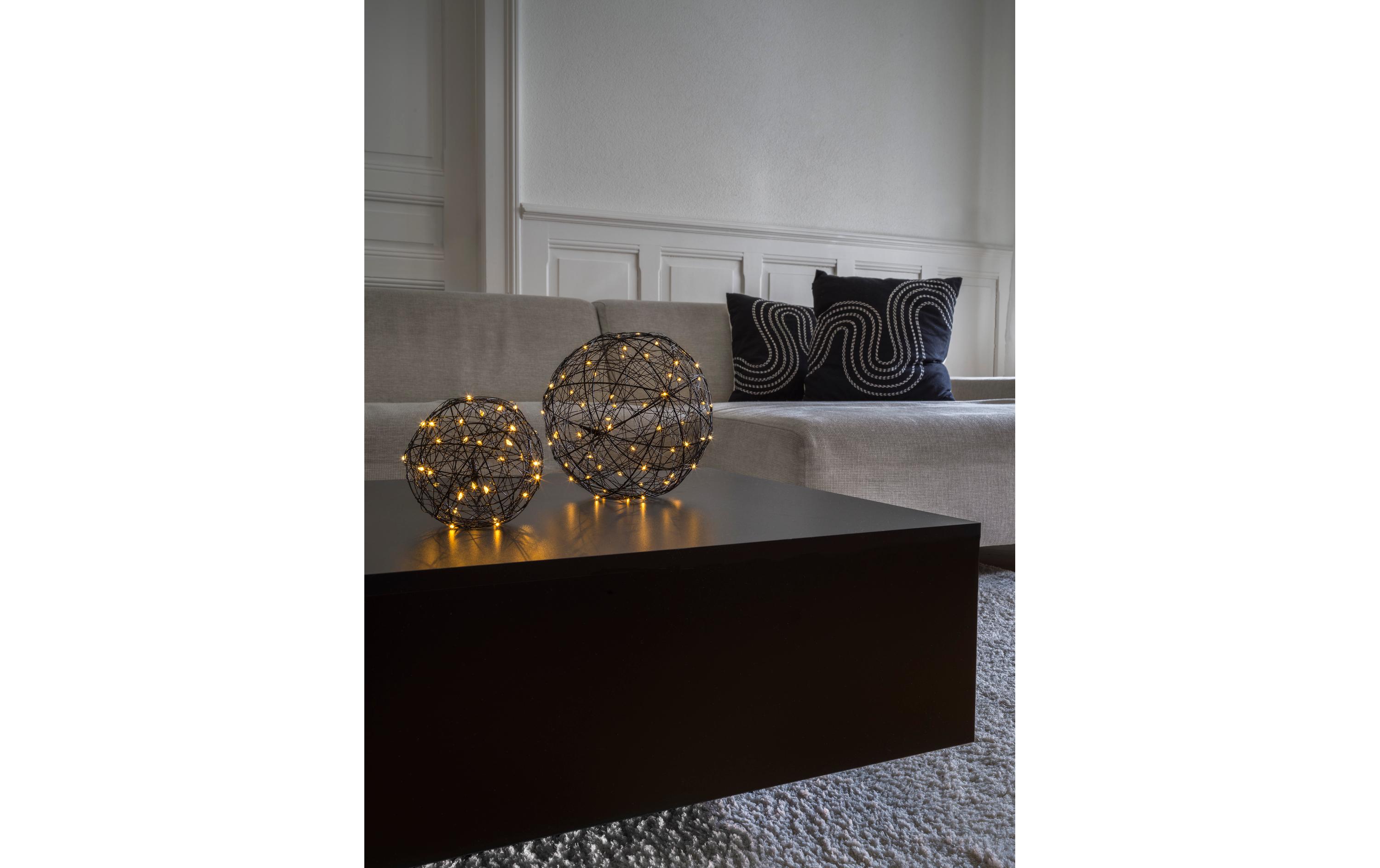 Tischdeko 3D Ball Nero M, Ø 20 cmLED Weihnachtsdekoration