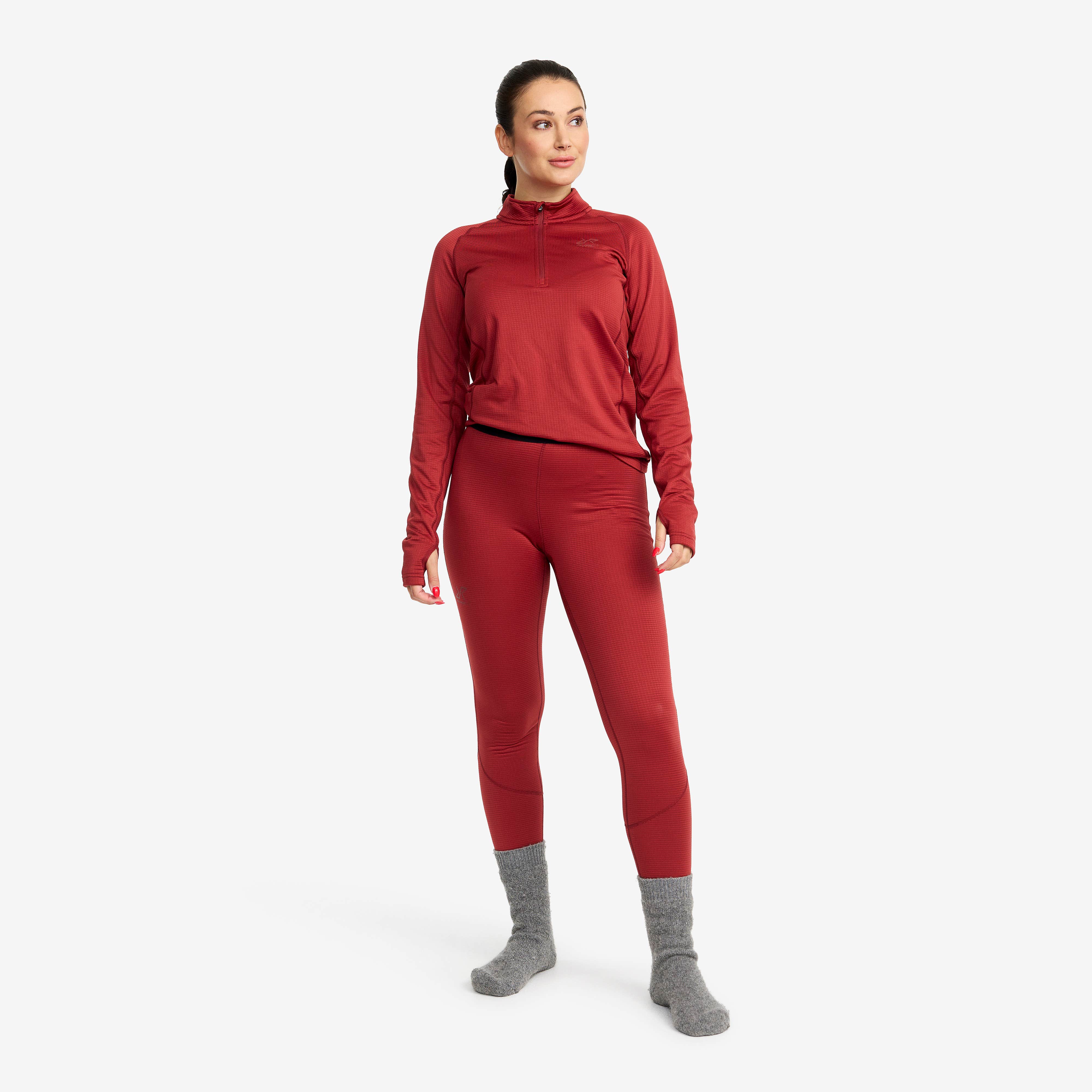 Waffle Baselayer Pants Dame Garnet