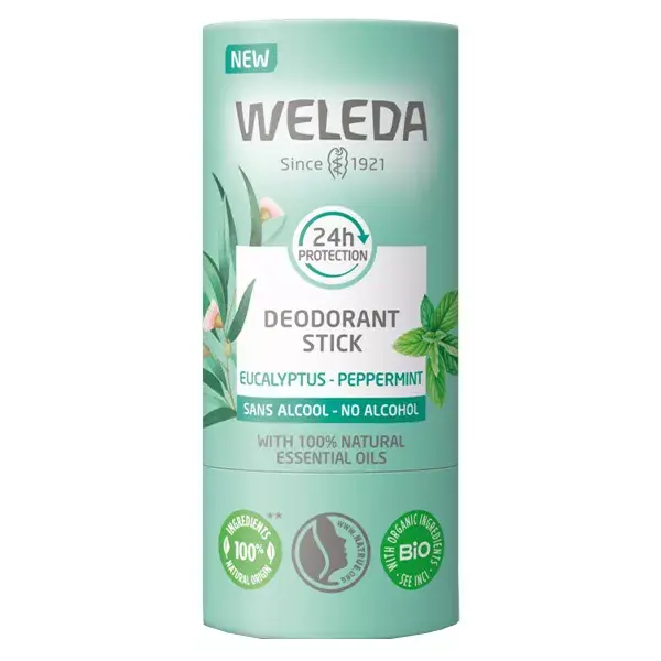 Desodorante em bastão Weleda com eucalipto e hortelã-pimenta 50g