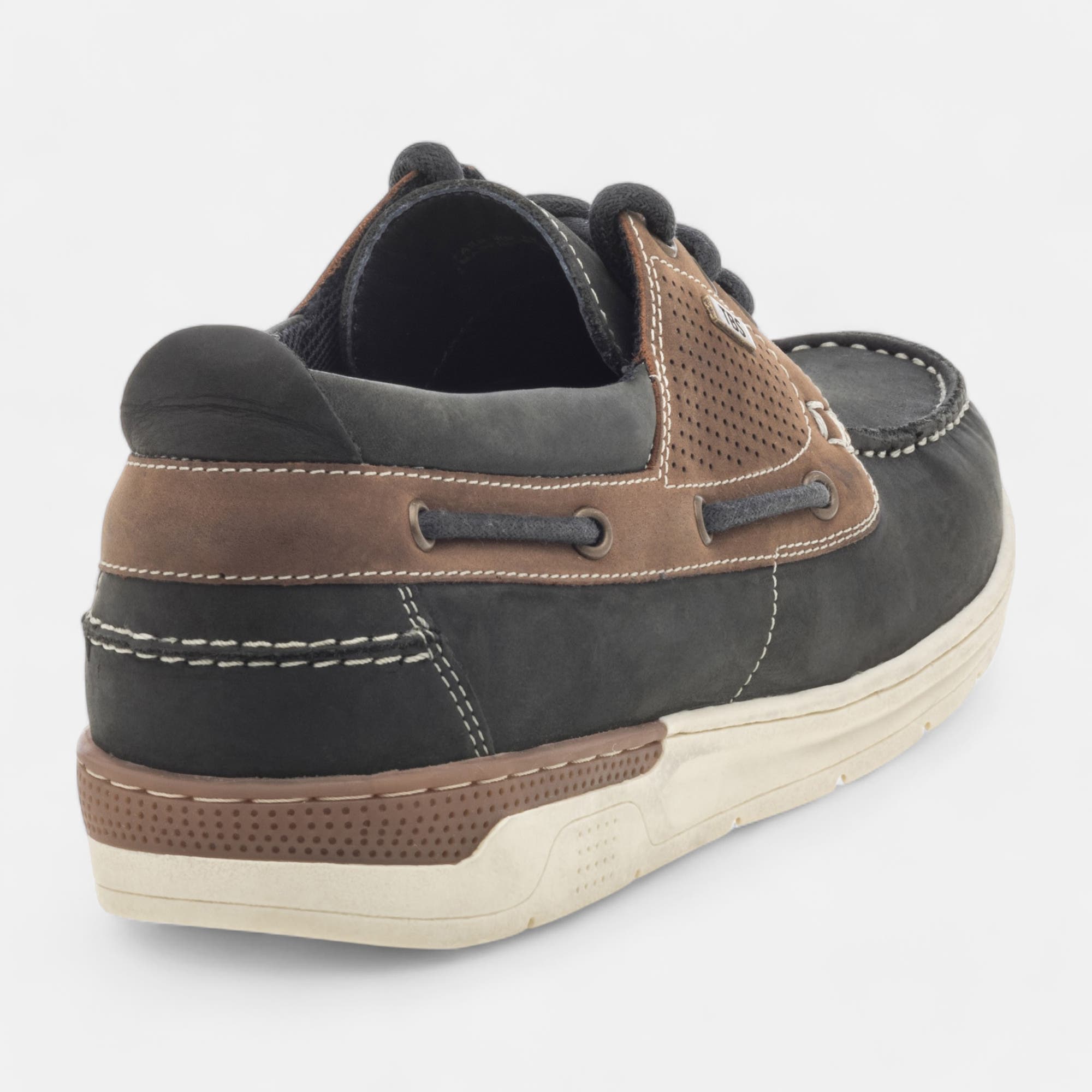 Chaussures bateau Homme en cuir bleu marine