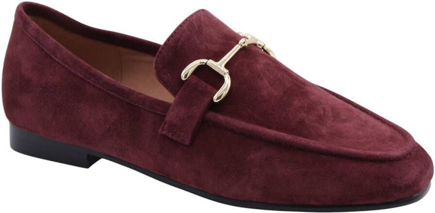 Bibi Lou Beige Suède Loafers met Gouden Gesp Beige Dames