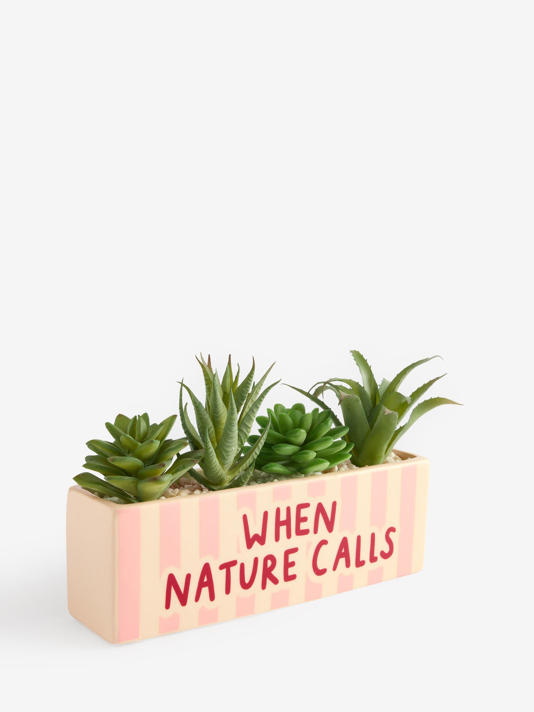 Badkamerornamenten met Strepen slogan kunstplanten