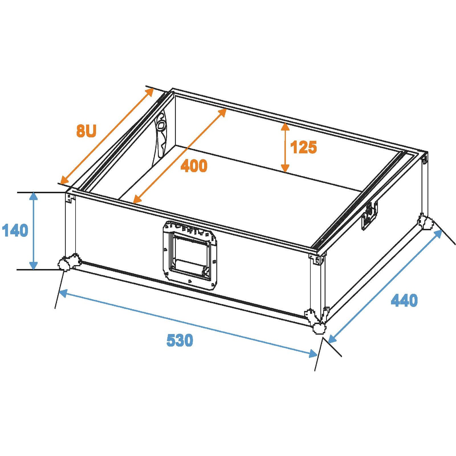 Omnitronic MCV-19 8U 19 inch topload flightcase