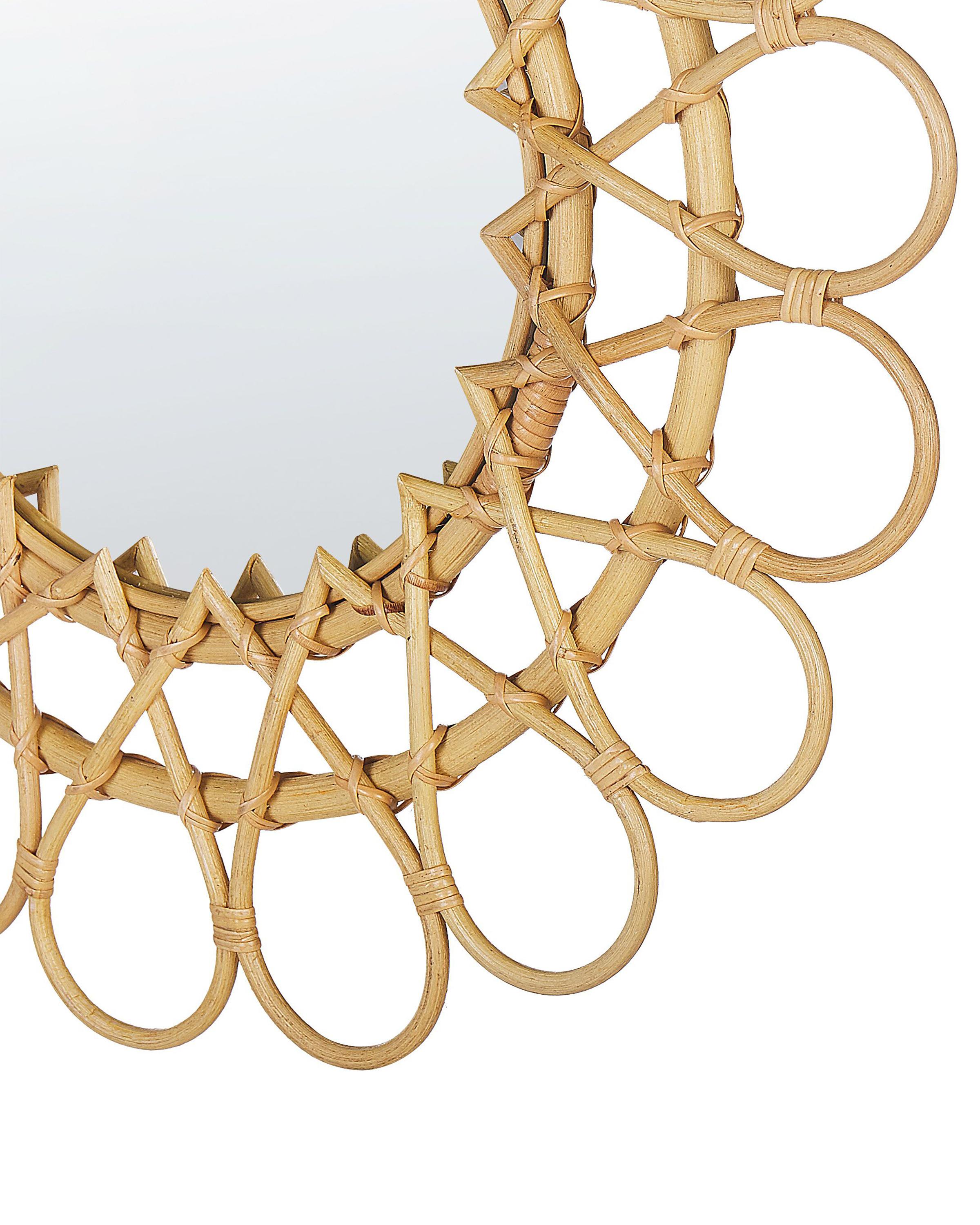 Wandspiegel BABAI 60 cm 60 cm Rotan Natuurlijk