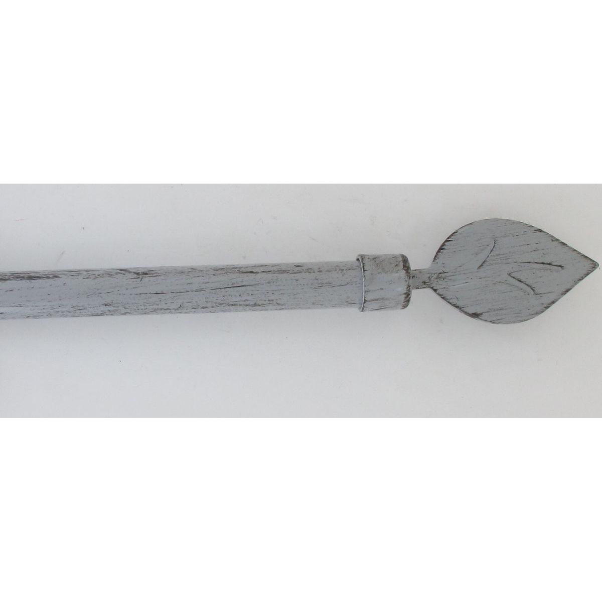 KIT EXT 100 190CM D.19CM EMBOUT FEUILLE ARGENT NOIR