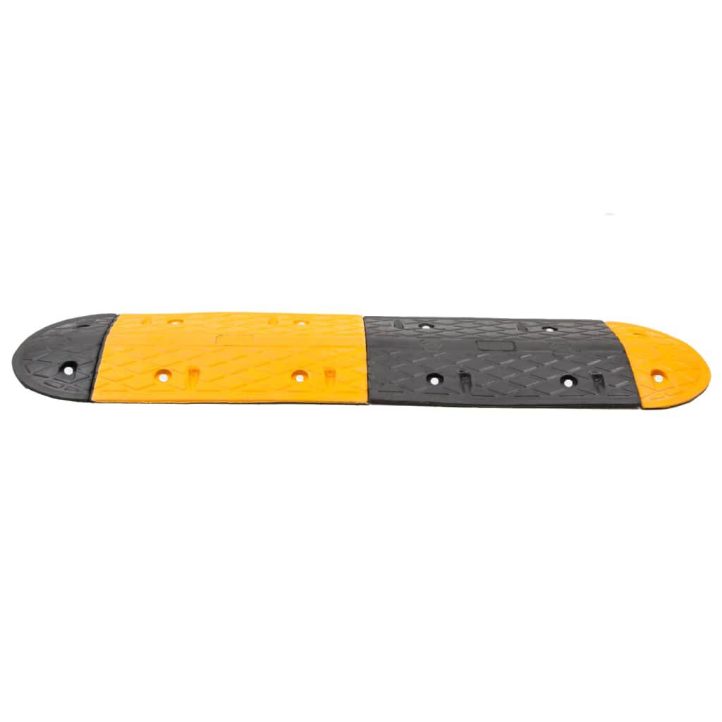 vidaXL Verkeersdrempel Geel/Zwart 129x32,5x4 cm Rubber