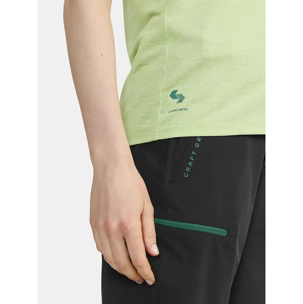 Craft ADV Gravel Fietsshirt Korte Mouwen Lichtgroen Dames