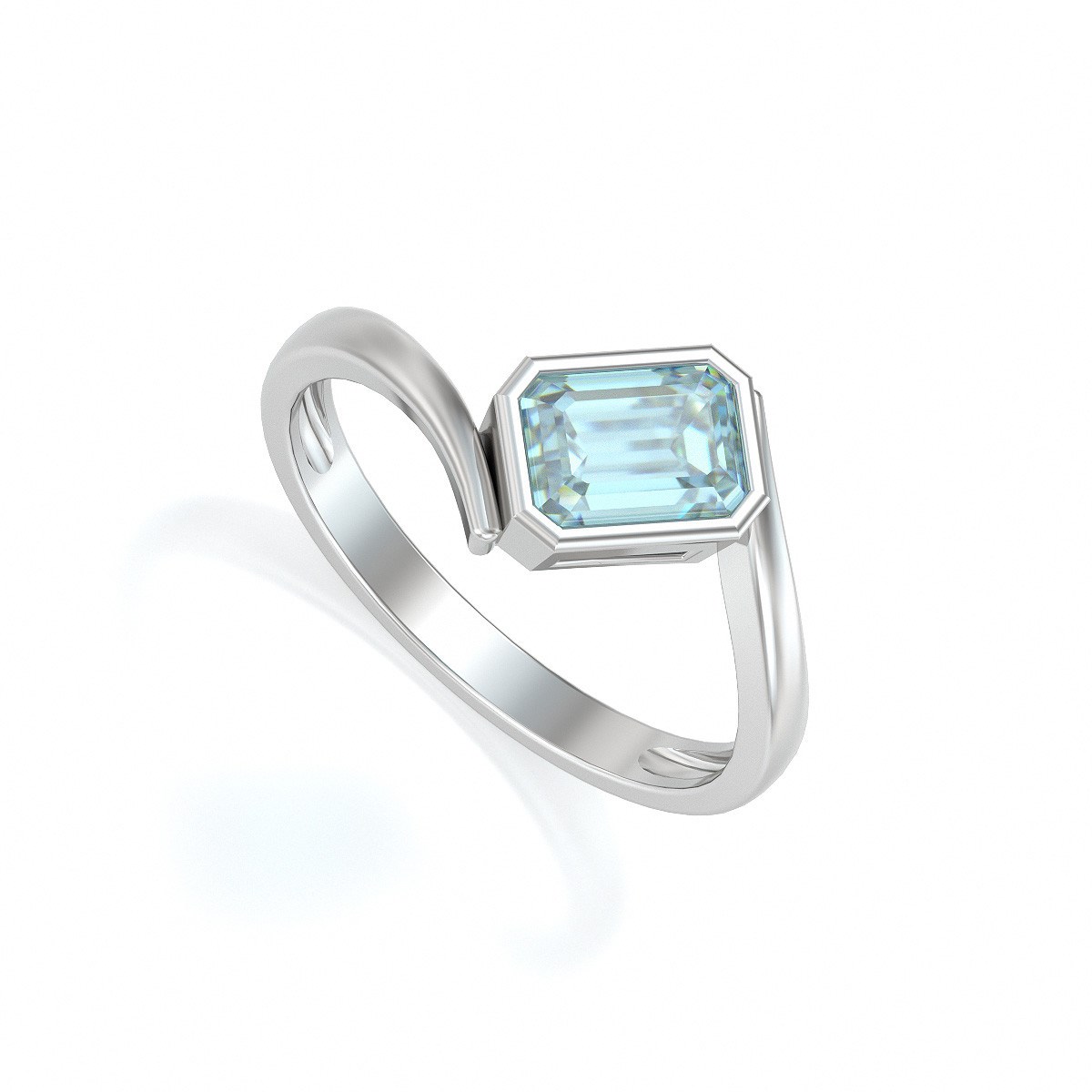Bague Aigue-Marine sur Argent 925 2.26grs