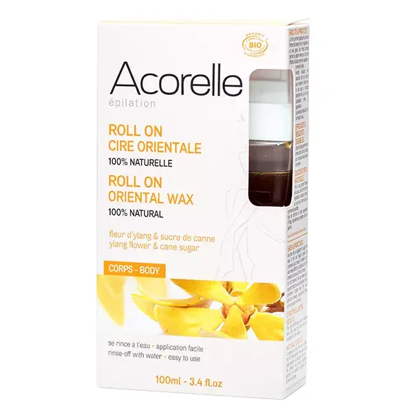 Cera depilatória roll-on orgânica oriental Acorelle 100ml