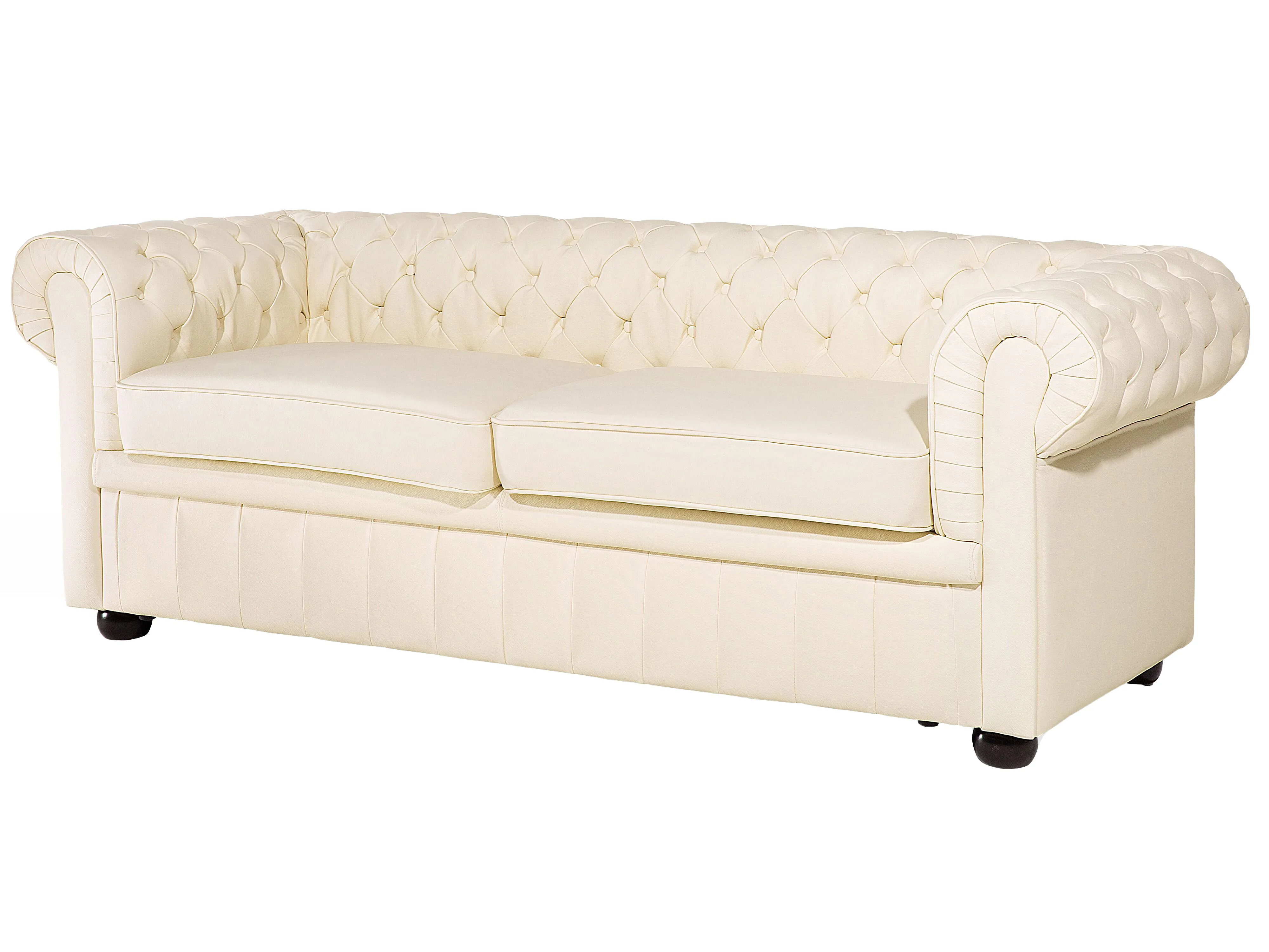 Bankenset 4-zits CHESTERFIELD Leer Lichtbeige