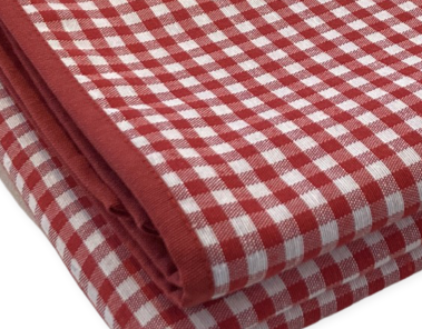 Tafelkleed Kleine ruit rood (strijkvrij) 140 x 320 cm