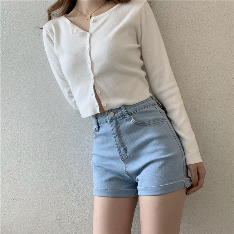 Chisan - Denim shorts met hoge taille