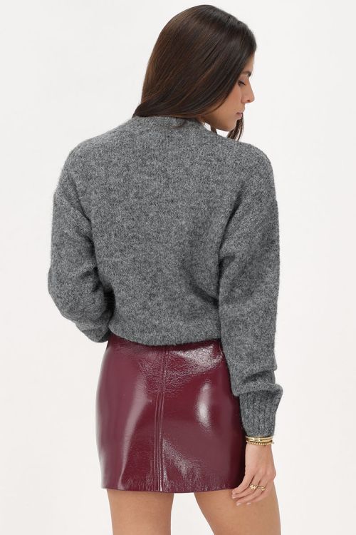 Burgundy rok in leather look