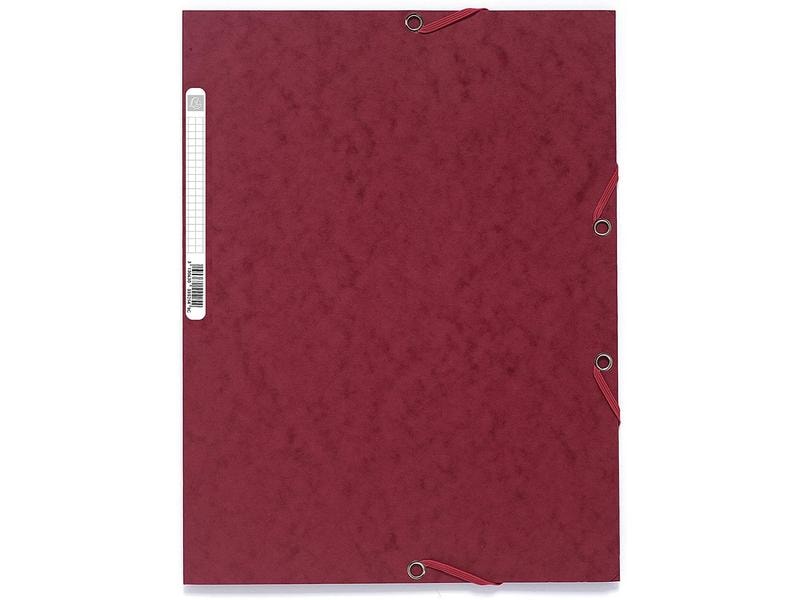 Exacompta Gummibandmappe A4 Bordeaux, 250 Blatt Sammelmappe mit Gummizug
