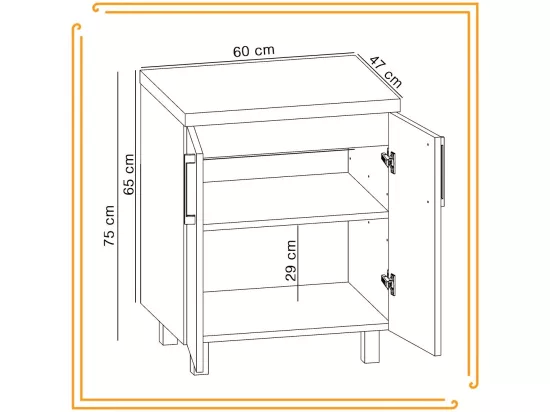 Armoire de salle de bain sur pied 60 cm pour lavabo encastré Chêne Craft Noir