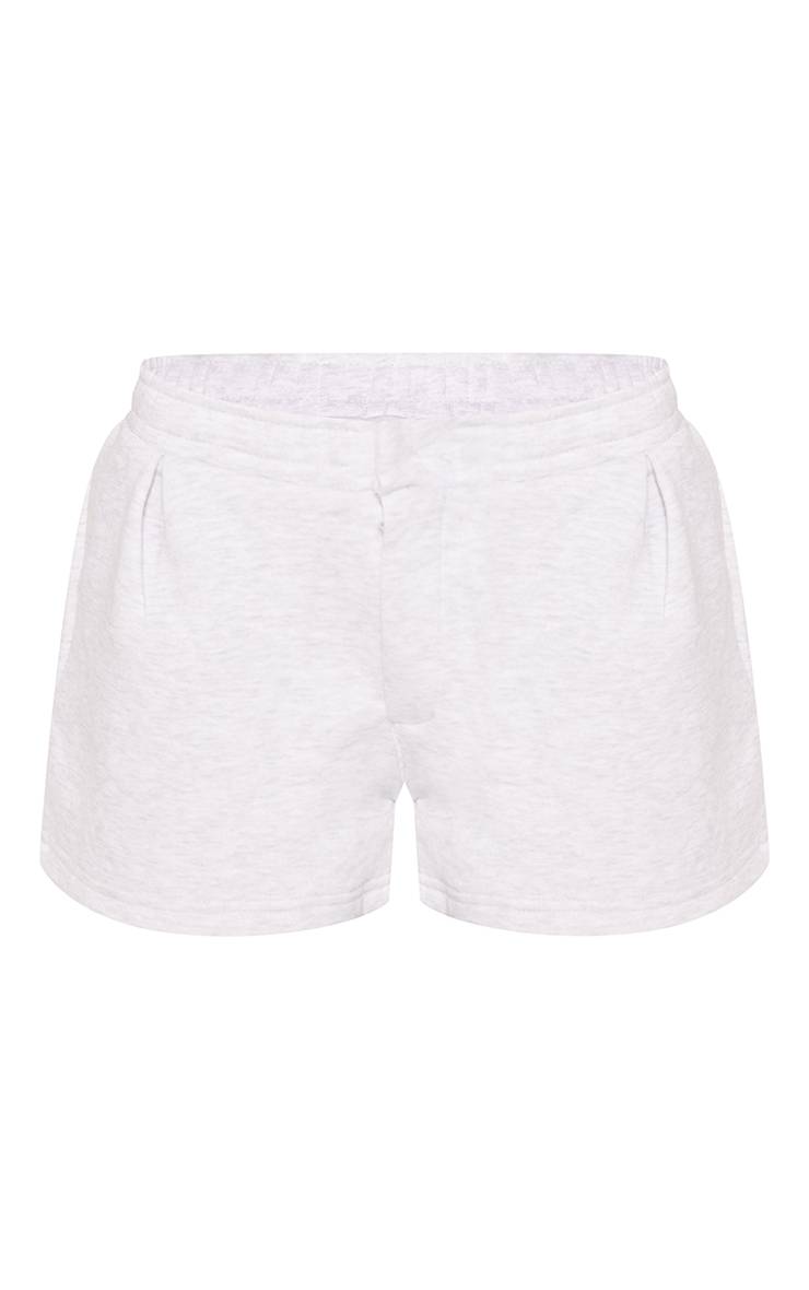 Gris Cendré Short Molleton Fluide Taille À Pinces Petite