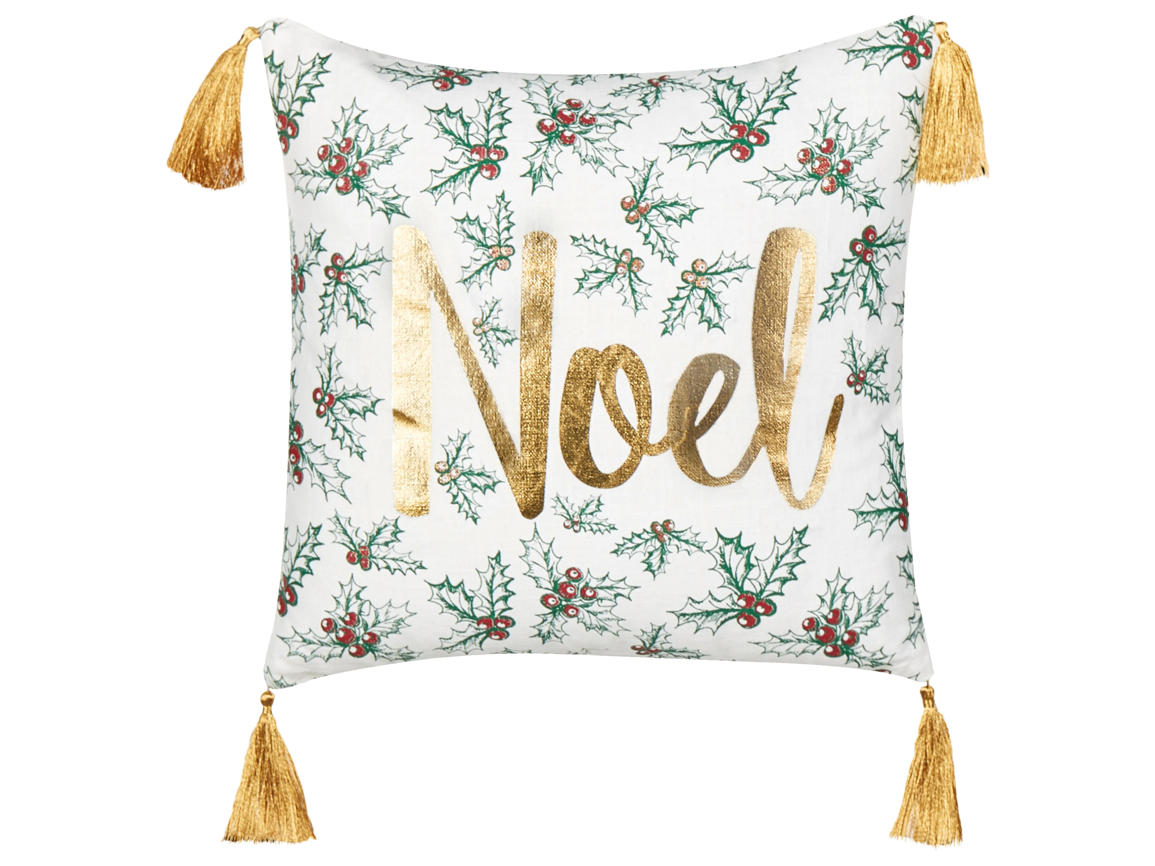 Set van 2 sierkussens ZAMIA Katoen 45 x 45 cm Wit kerstmotief