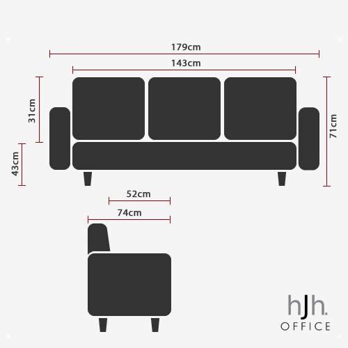 Lounge Sofa CURACAO Kunstleder mit Armlehnen hjh OFFICE