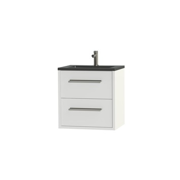 Tiger badkamermeubel Boston 60cm hoogglans wit/matzwart met RVS grepen