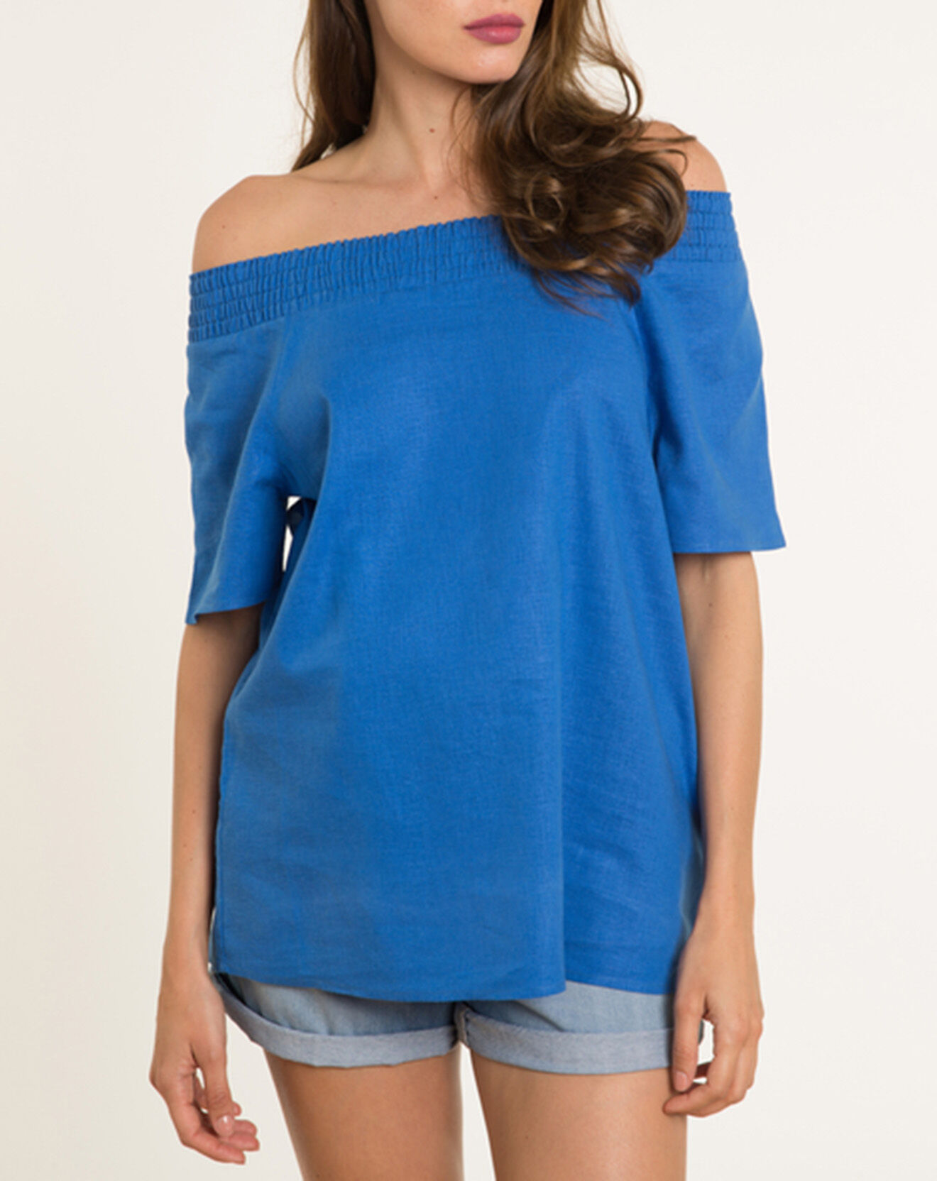 Caroll Blouse en Lin mélangé Malba azur