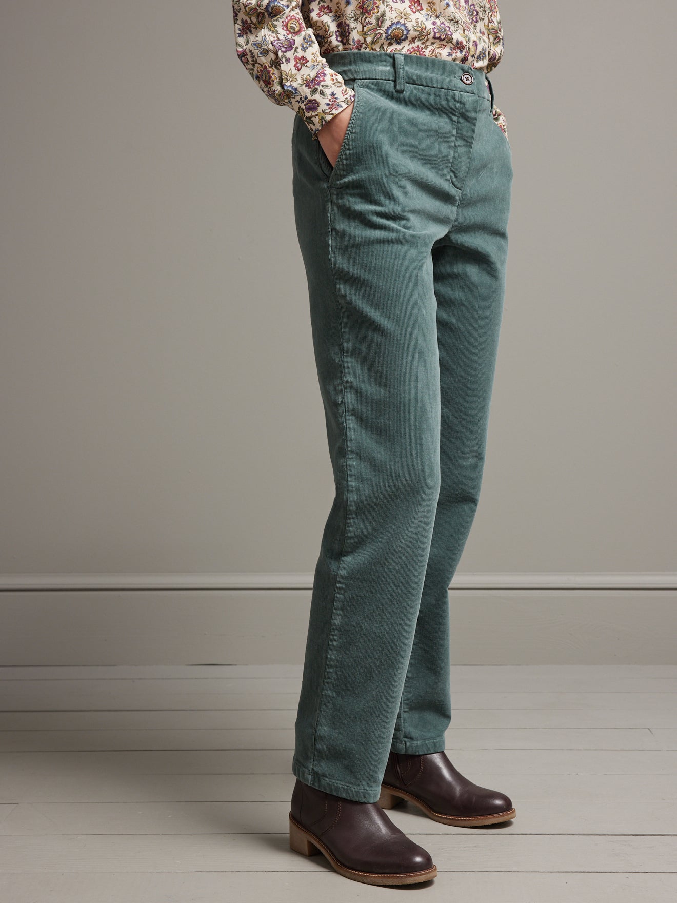 Pantalon chino velours milleraies femme Jade