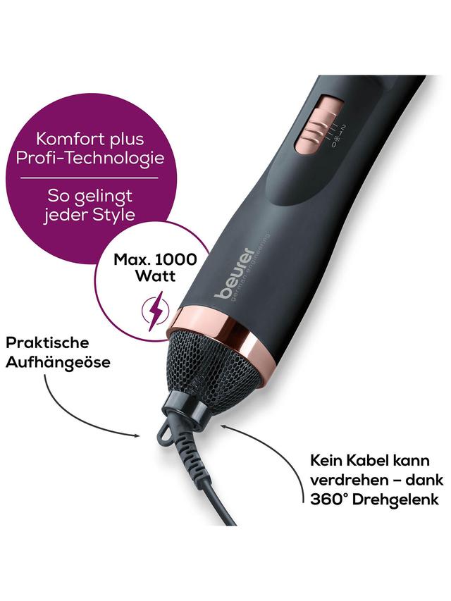Rotierende Warmluftbürste für Volumen und Locken