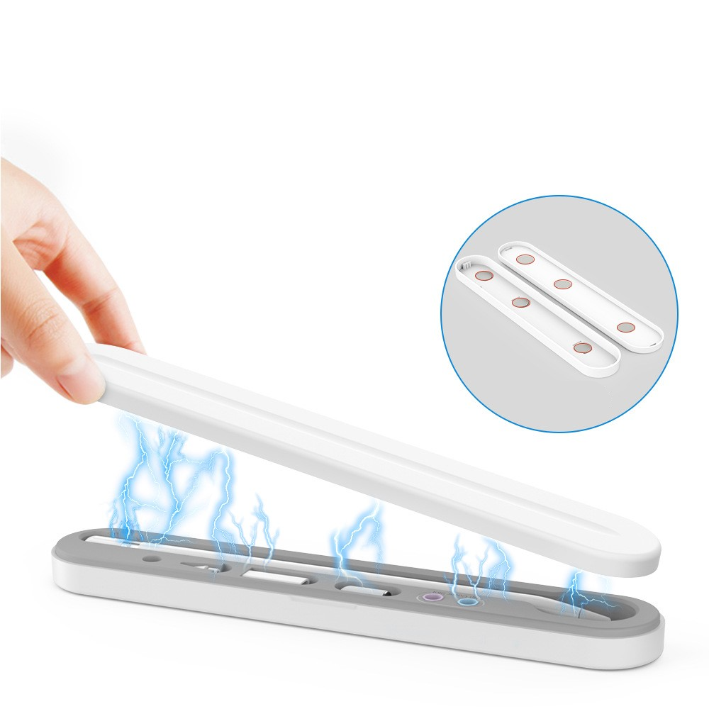 Apple Pencil (1. & 2. Gen. / Pro) Magnetische Aufbewahrungsbox Schutzhülle Touch Pen Standhalterung - Grau