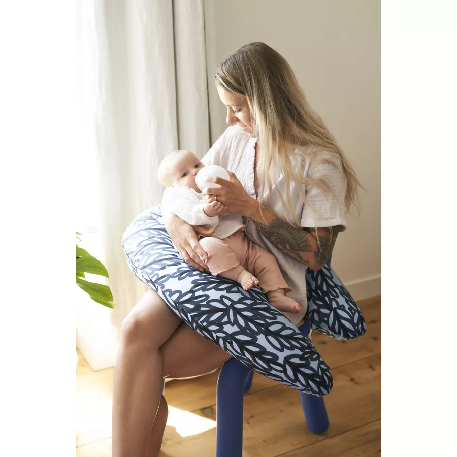 babymoov Stillkissen B.Love Vegetal Blue mit Extrabezug Wind Blue