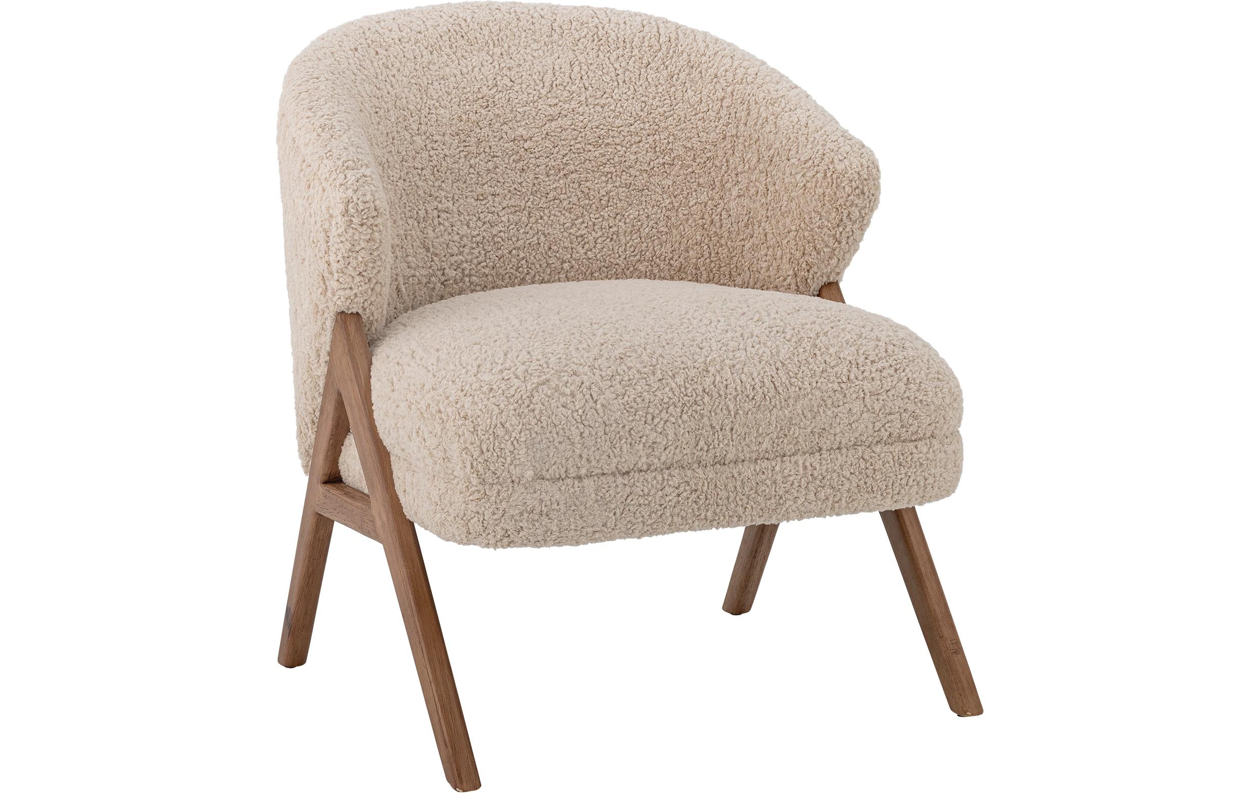 Sessel Camino Holz/Textil, Beige<br>Loungesessel
