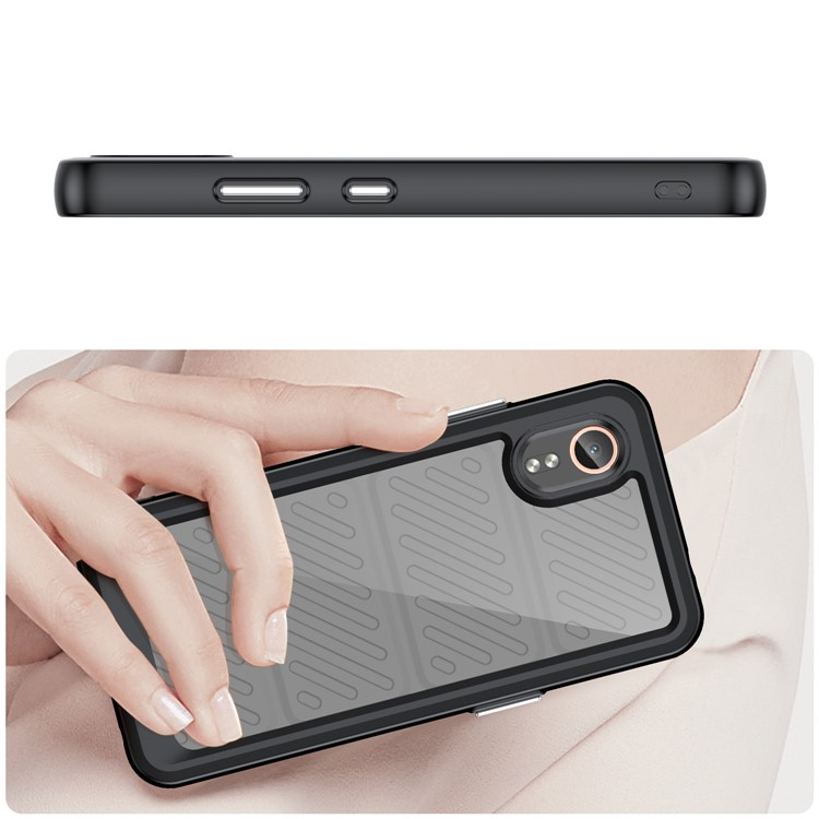 Samsung Galaxy Xcover 7 Hybrid Hülle TPU Bumper Acryl Rückseite - Transparent / Schwarz
