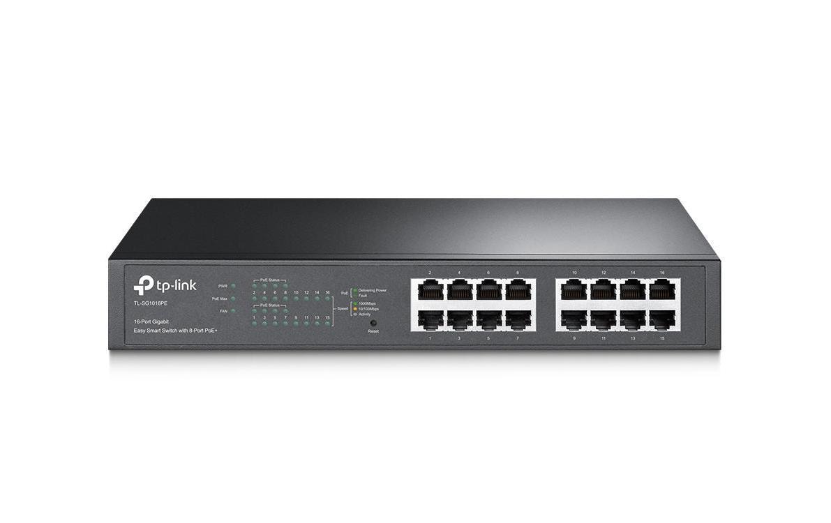 PoE+ Switch TL-SG1016PE 16 Port<br>16-Port Gigabit Easy Smart PoE-Switch