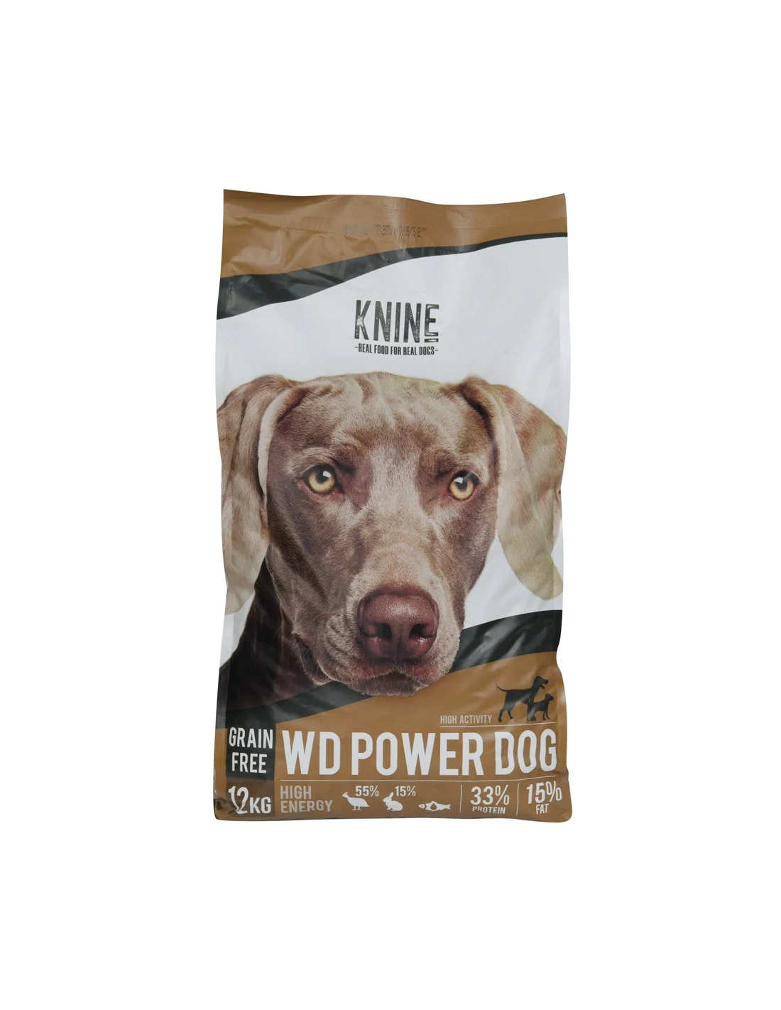 Ração KNINE Power para cães, peru/coelho, sem grãos, 12 kg.