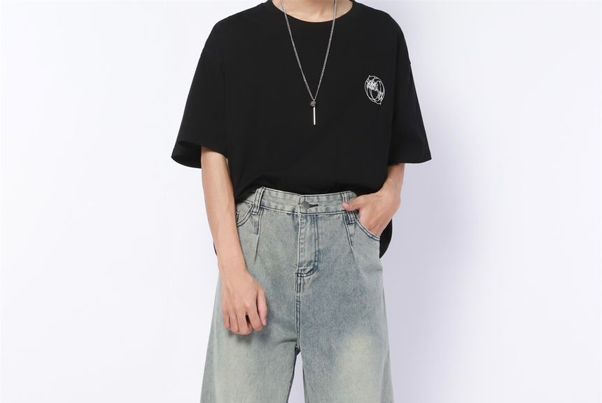 AXEN - Hoge taille gewassen losse jeans