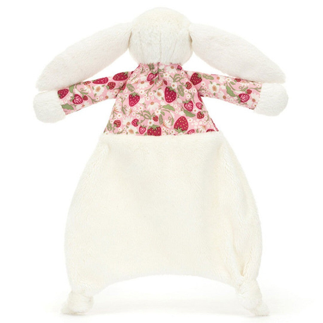 Jellycat knuffeldoek blossom cream konijn - berry - 27 cm