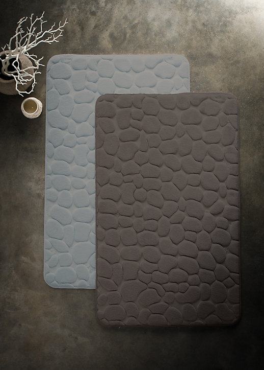 Tapis de bain antidérapant à mémoire de forme 50x80 cm, gris, Levasseur Mineral