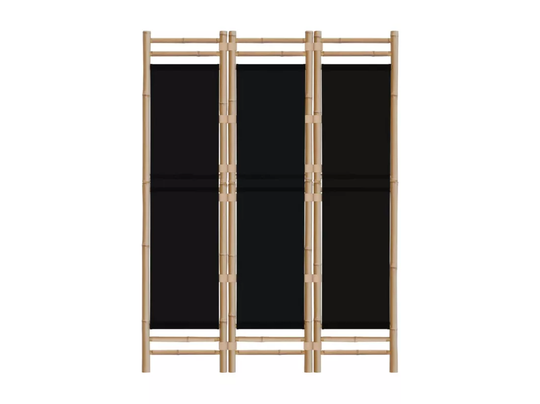 Cloison de séparation pliante 3 panneaux 120 cm Bambou et Toile
