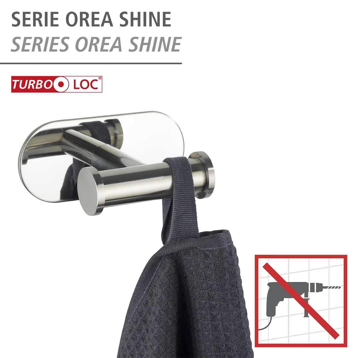 Wenko Orea turbo-loc haak duo RVS glans