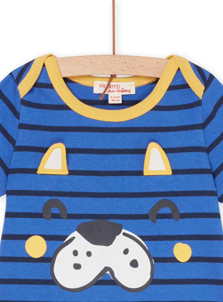 T-shirt bleu à imprimé à rayures