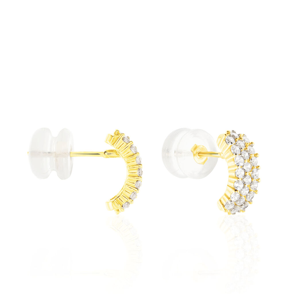 Créoles Jacquelene Rondes Or Jaune Oxyde De Zirconium