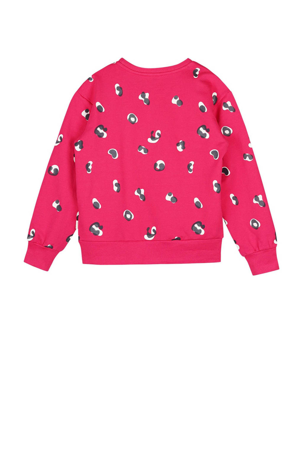 Moodstreet sweater Siv met all over print felroze