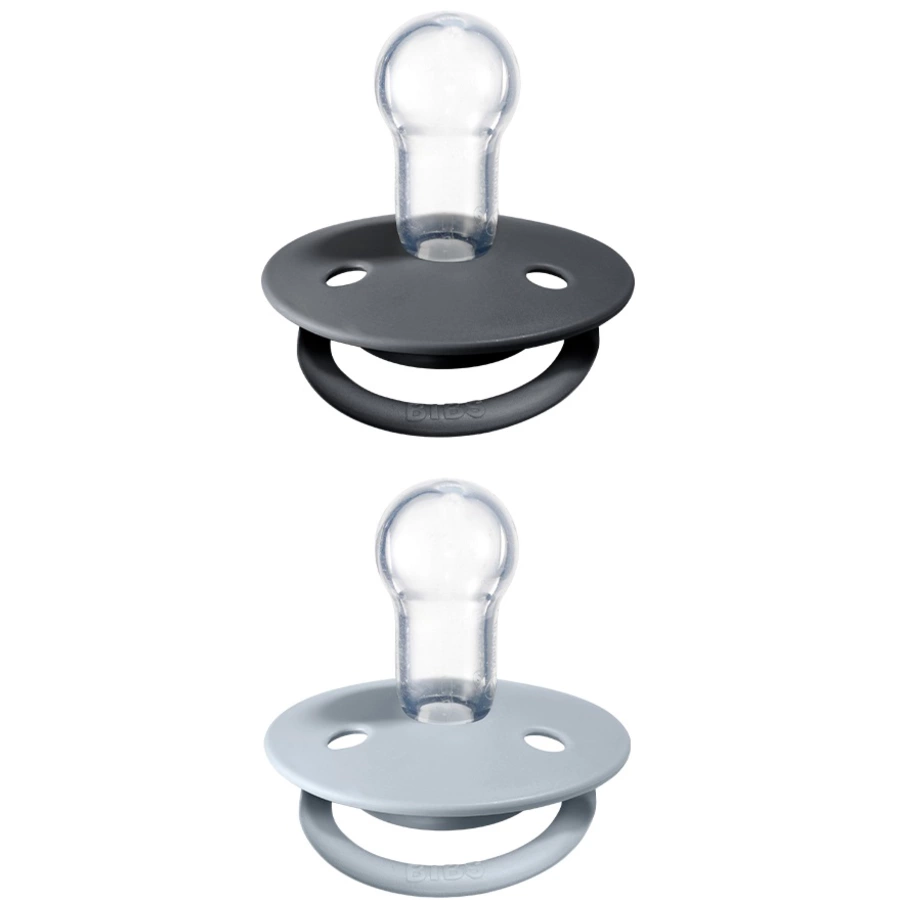BIBS® Schnuller De Lux Iron  Baby Blue 0-36 Monate, 2 Stk.