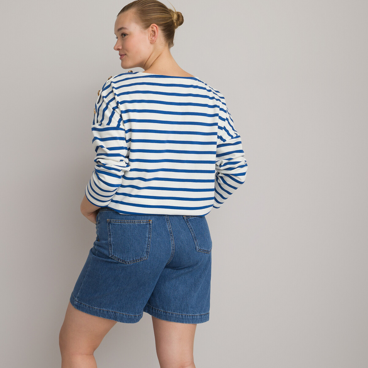 COLEÇÕES LA REDOUTE<br>Camisa azul marinho com volume solto, Signature AIMIE