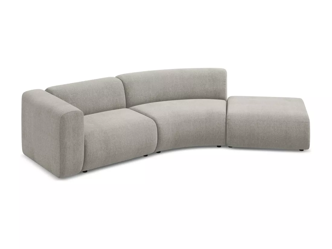 Canapé modulable 4 places droit en tissu chenille - beige - EKAHI